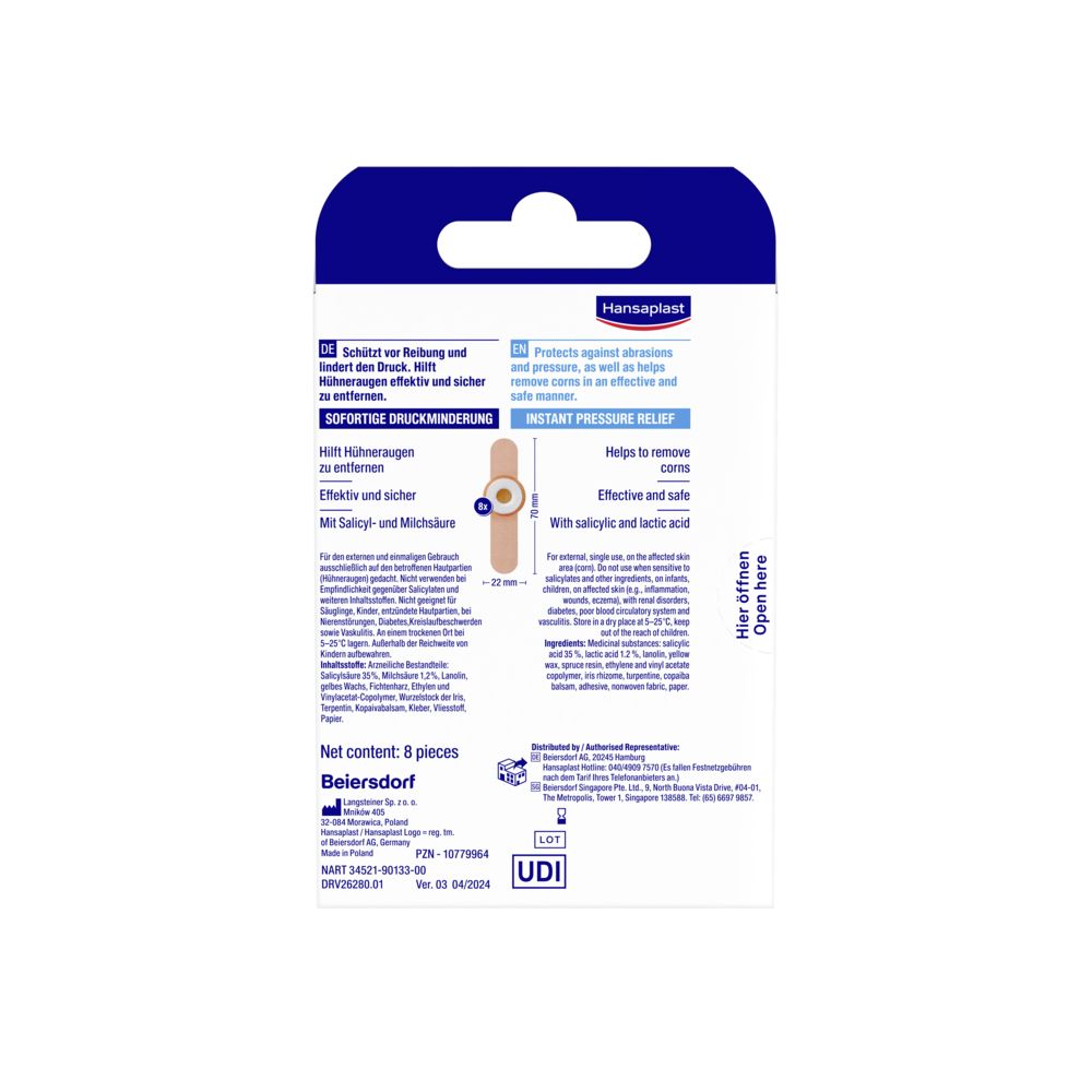 Hansaplast Hühneraugen-Pflaster 8 St Pflaster