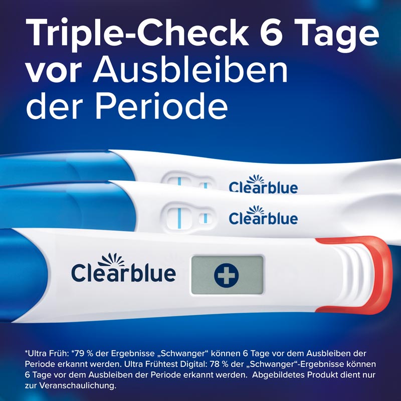 Clearblue Schwangerschaftstest Triple-Check Ultra Frühtest 3 St Test