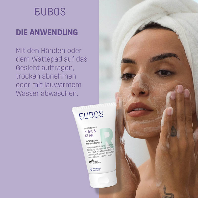EUBOS KÜHL & KLAR Anti-Rötung Reinigungsmilch 150 ml Milch
