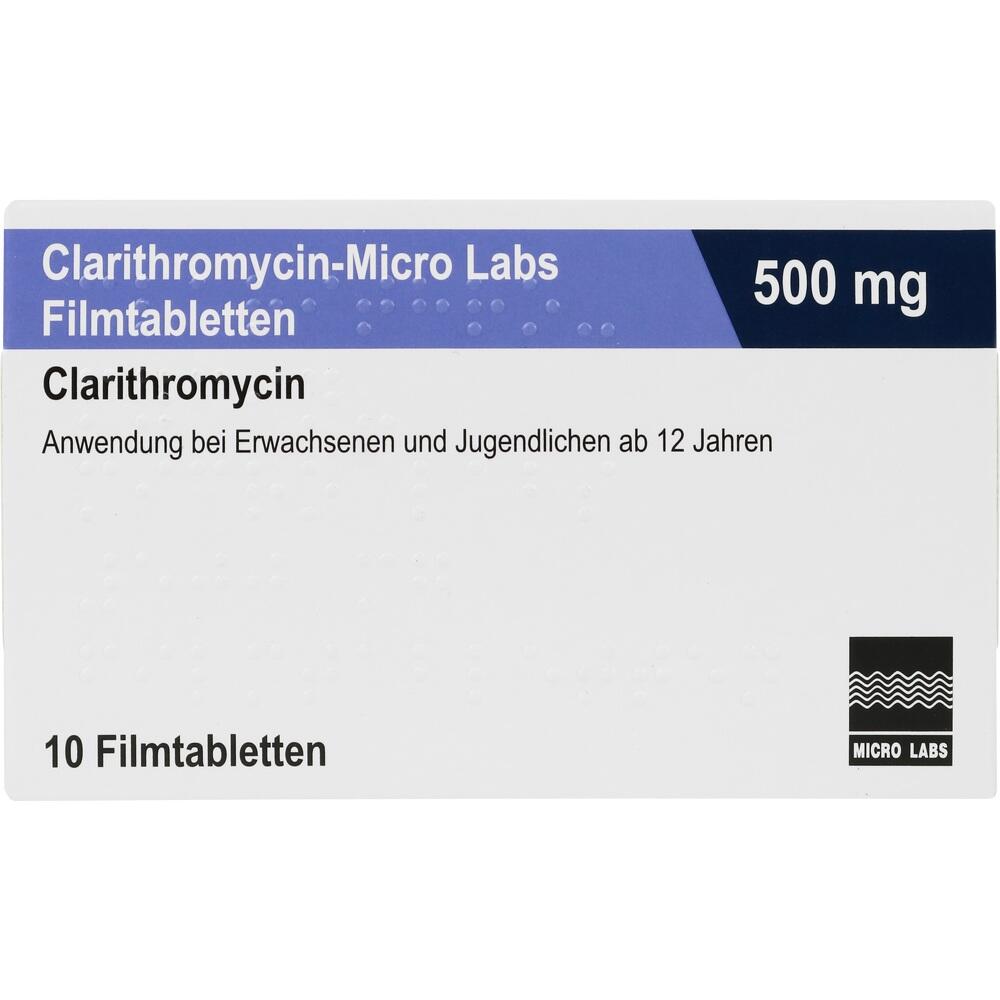 Clarithromycin-Micro Labs 500mg 10 St Filmtabletten