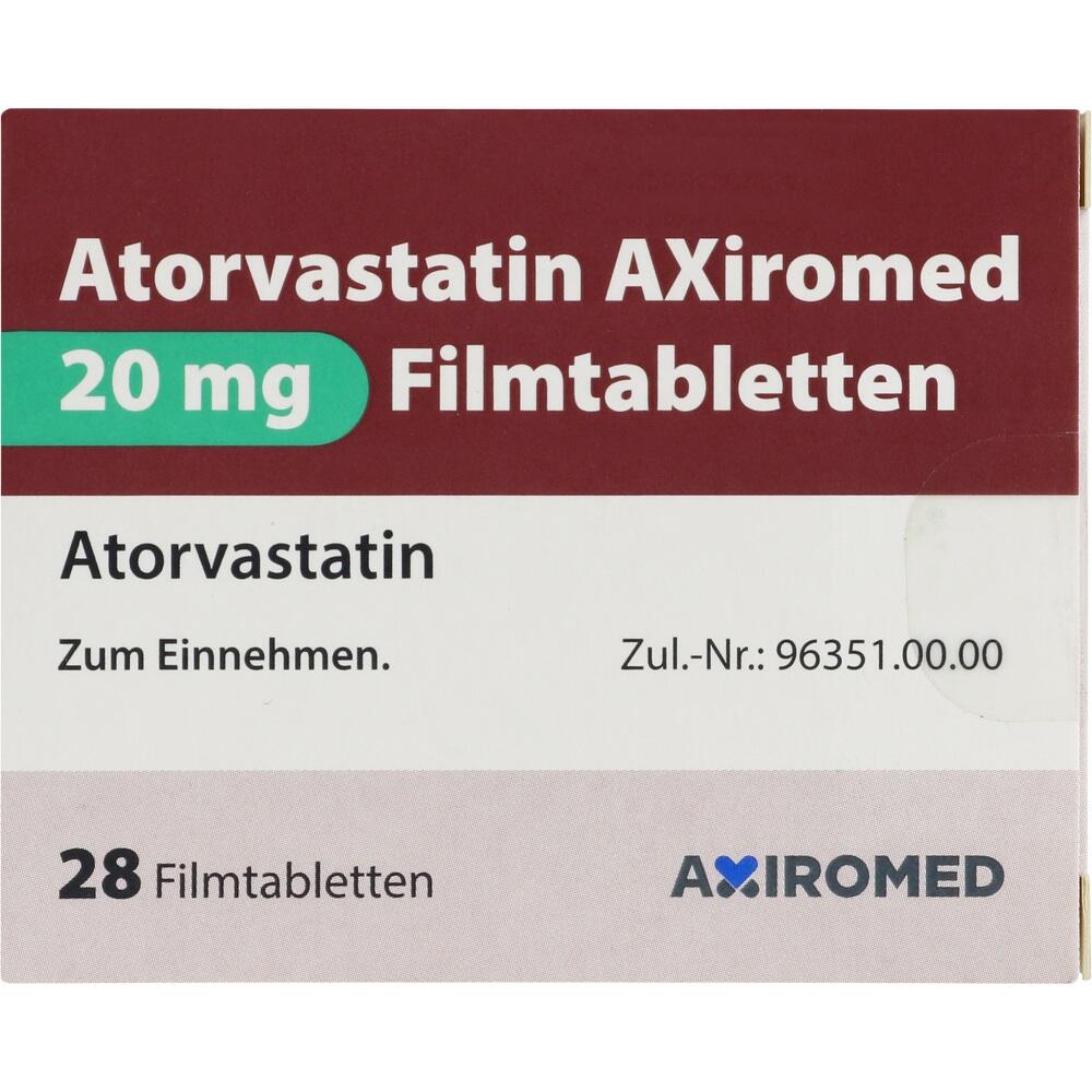 ATORVASTATIN AXiromed 20 mg Filmtabletten 28 St Filmtabletten
