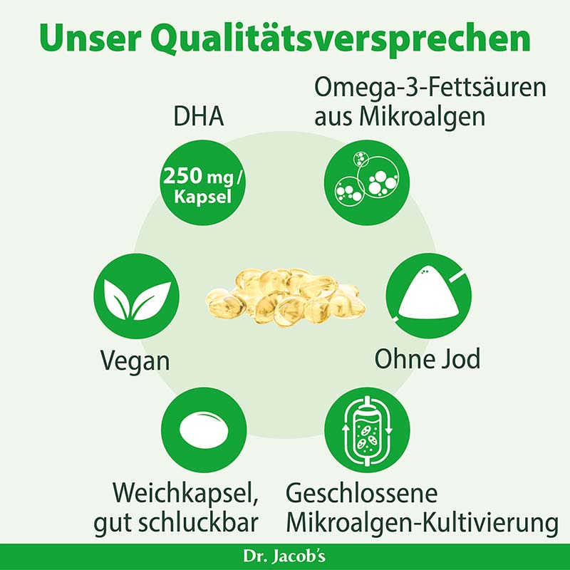 Dr. Jacobs DHA Algenöl vegane Omega-3-Fettsäure  60 St Kapseln