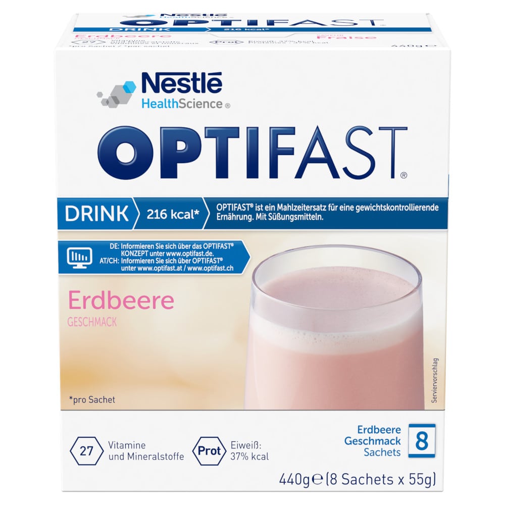 OPTIFAST DRINK Erdbeere 8X55 g Pulver