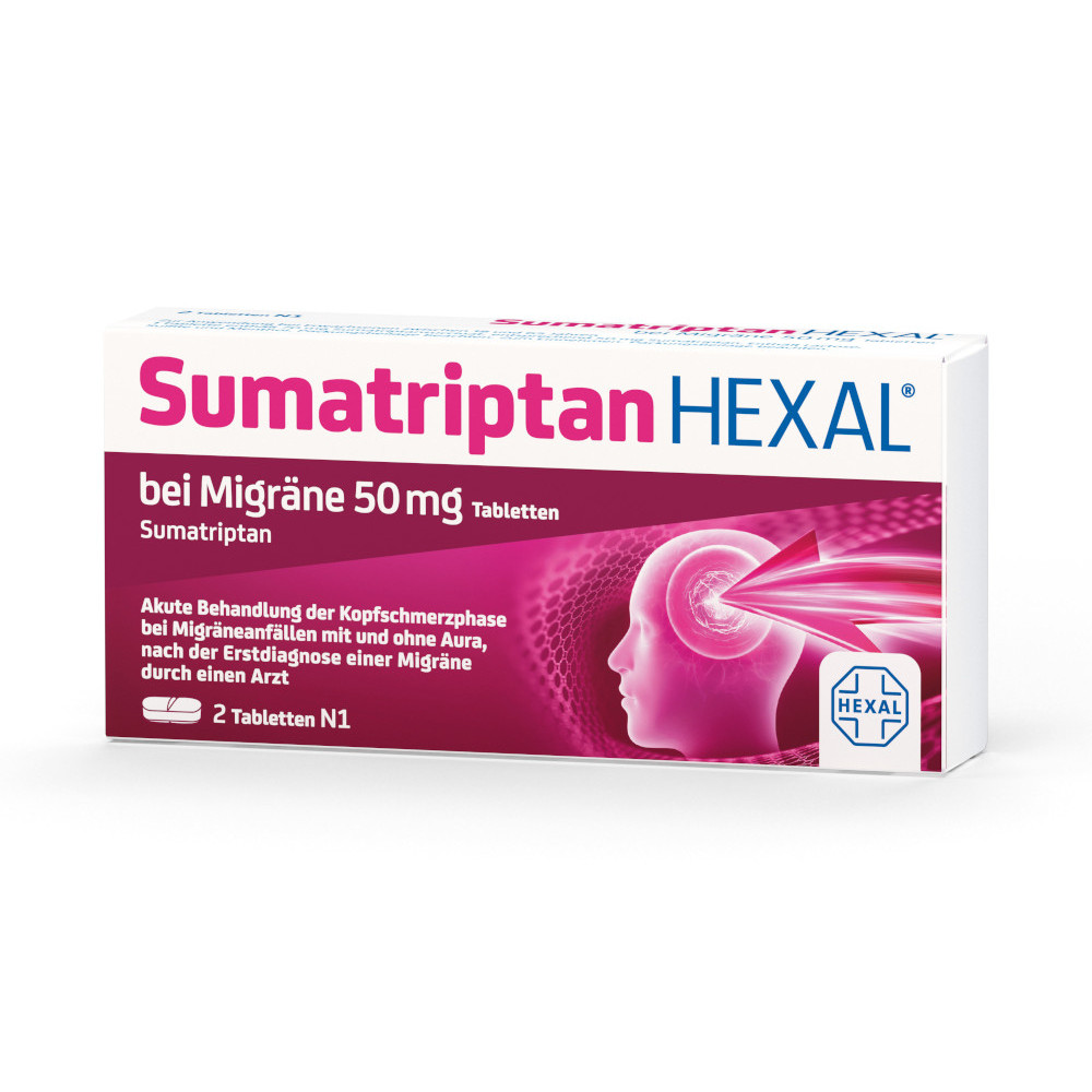 Sumatriptan HEXAL bei Migräne 2 St Tabletten