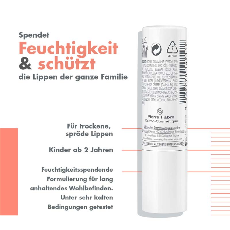 Avene Cold Cream NUTRITION reichhaltiger Lippenpflegestift  4 g Stifte