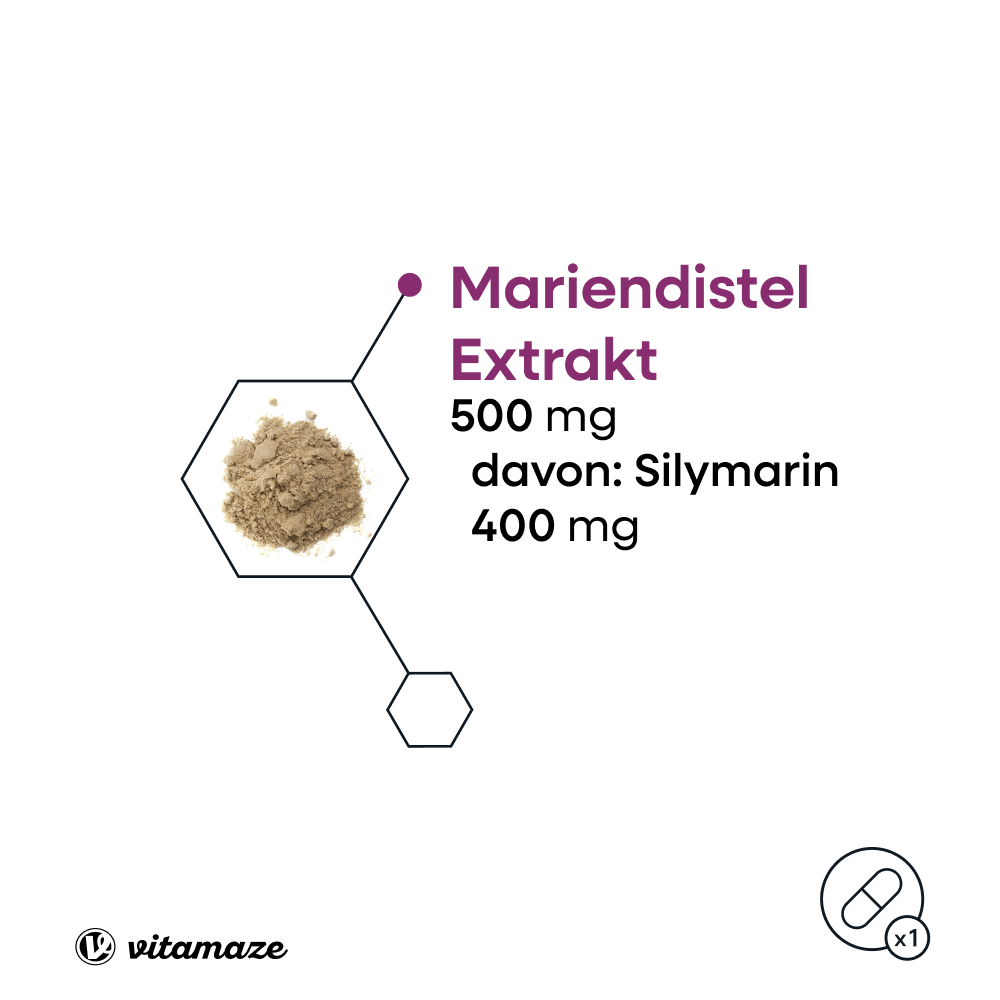 vitamaze MARIENDISTEL 500 mg Extrakt hochdosiert 90 St Kapseln