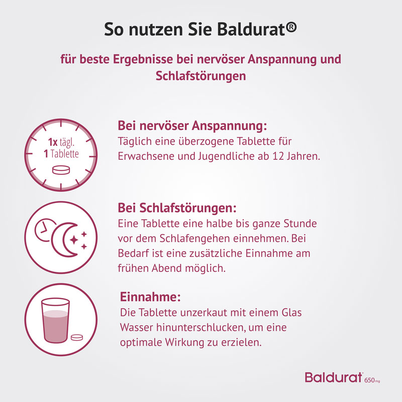 Baldurat bei Schlafstörungen 20er 20 St Filmtabletten