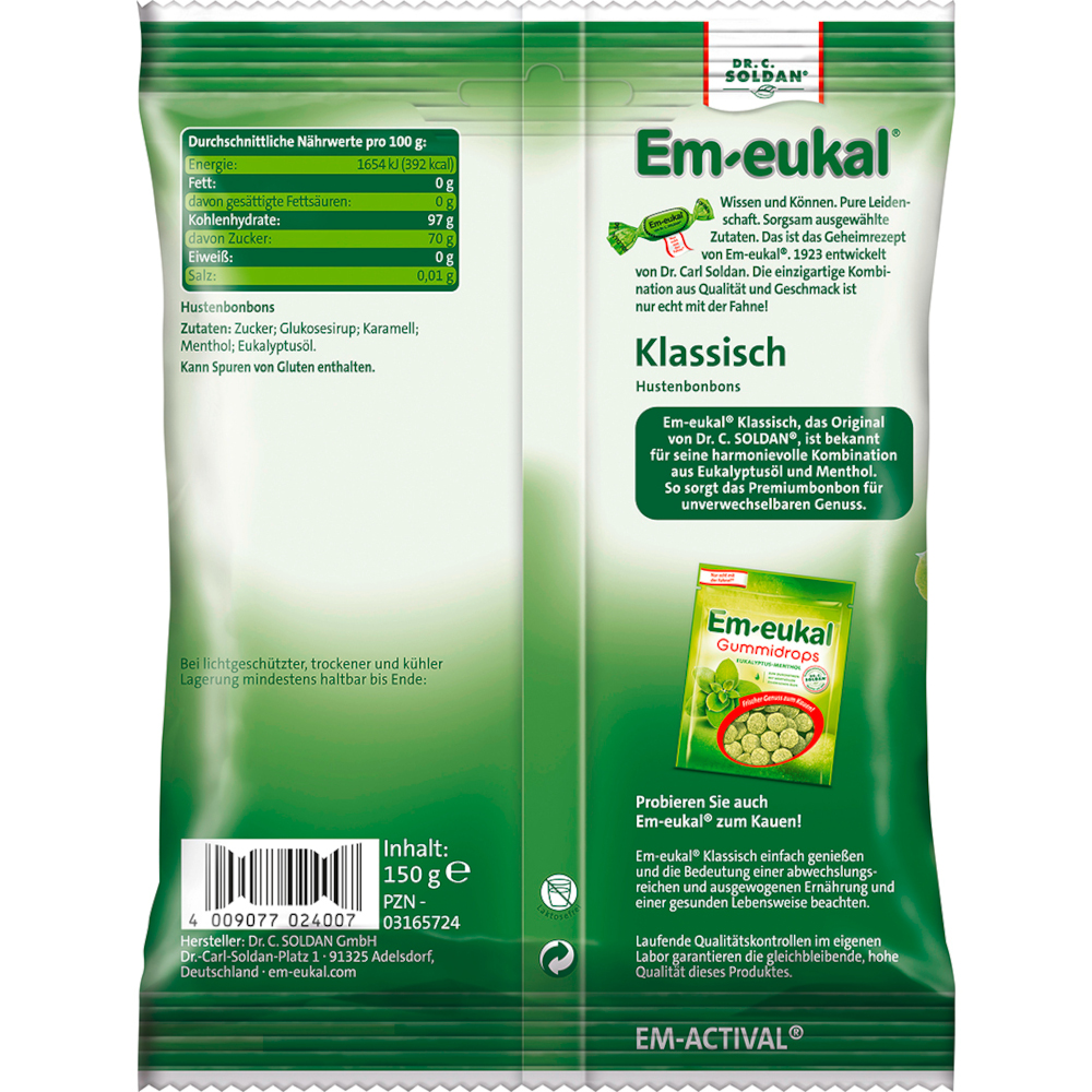 Em-eukal Klassisch zuckerhaltig 150 g Bonbons