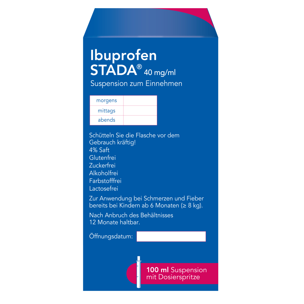 Ibuprofen STADA 40mg/ml Suspension zum Einnehmen 100 ml Suspension zum Einnehmen