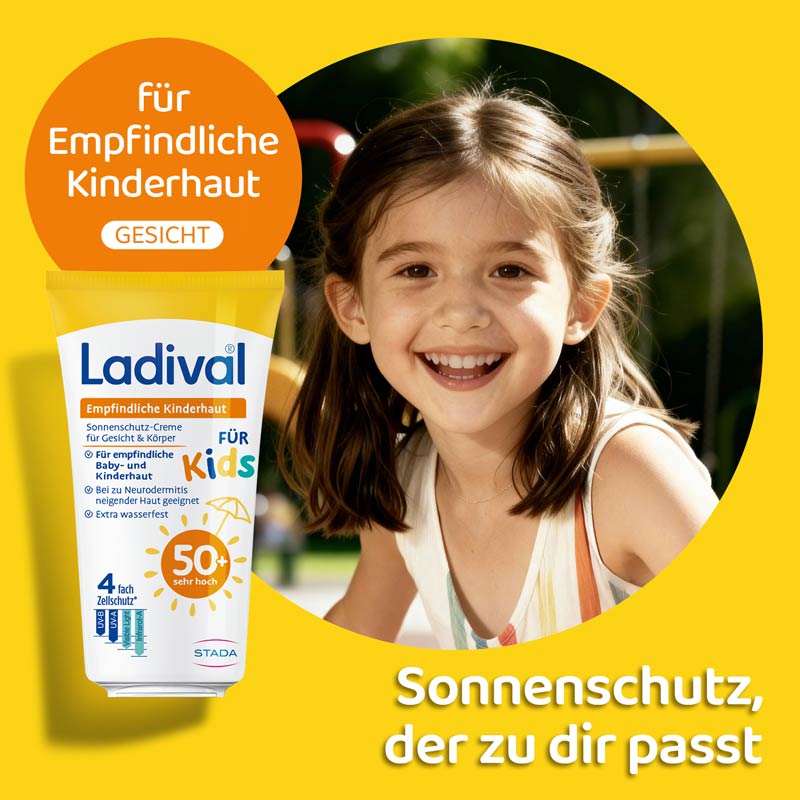 Ladival Empfindliche Kinderhaut Sonnenschutz-Creme Gesicht für Kids LSF 50+ 50 ml Creme