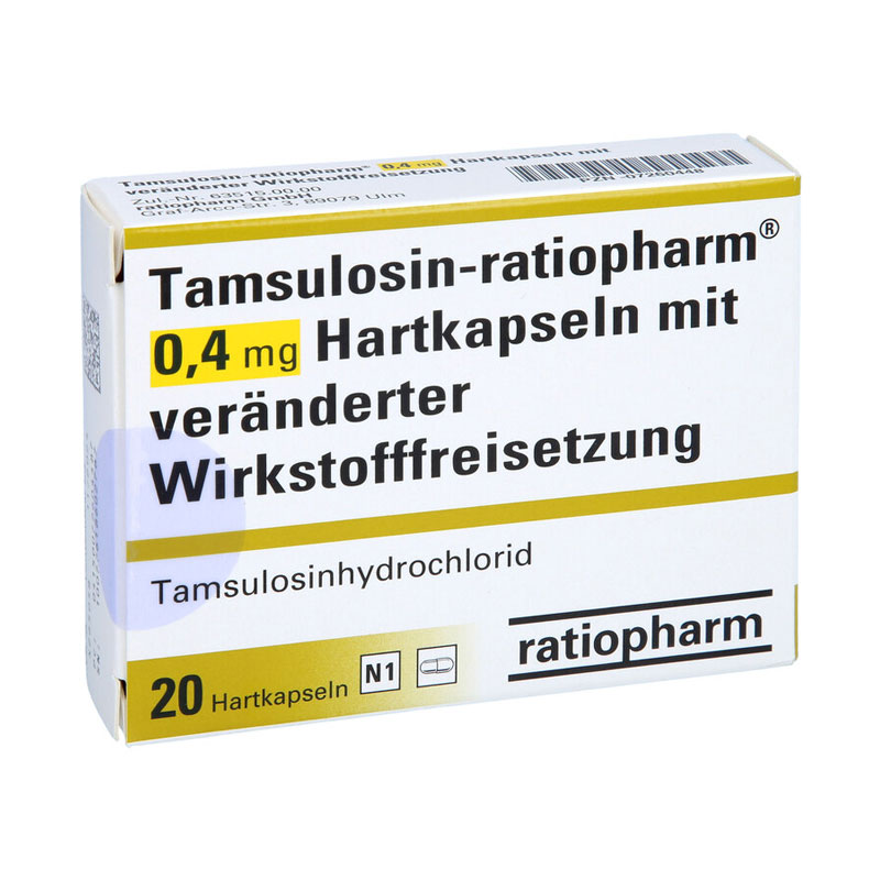 TAMSULOSIN ratiop.0,4mg Hartk.m.verä.Wst.-Frs. 20 St Hartkapseln mit veränderter Wirkstofffreisetzung