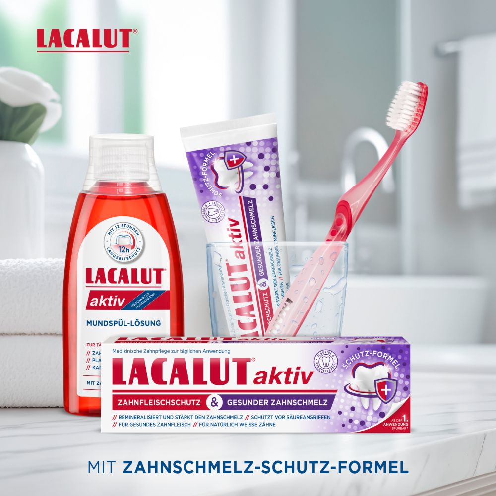 LACALUT aktiv Zahnfleischschutz & Gesunder Zahnschmelz Zahncreme 75 ml Zahncreme
