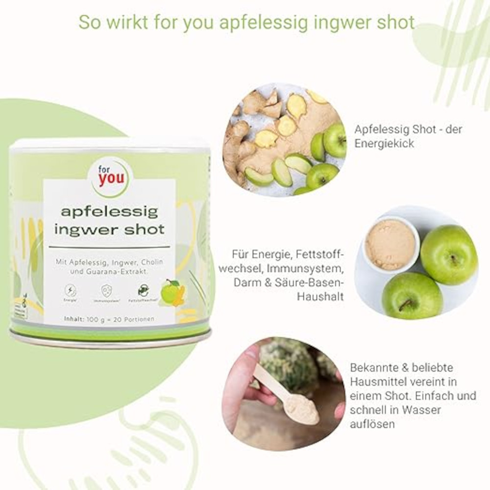for you apfelessig ingwer shot 100 g Pulver