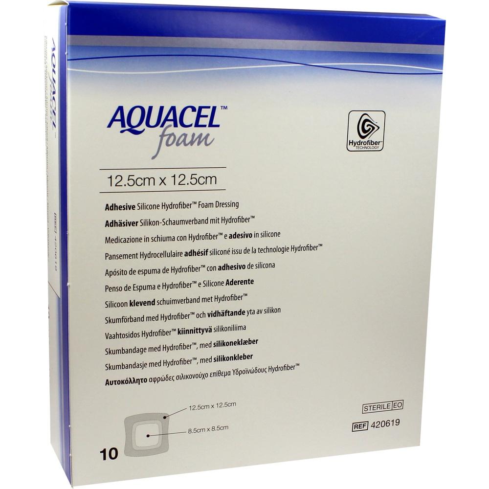 AQUACEL Foam adhäsiv 12,5x12,5 cm Verband 10 St Verband