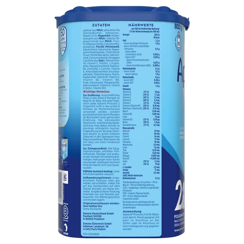Aptamil PRONUTRA 2 FOLGEMILCH 800 g Pulver