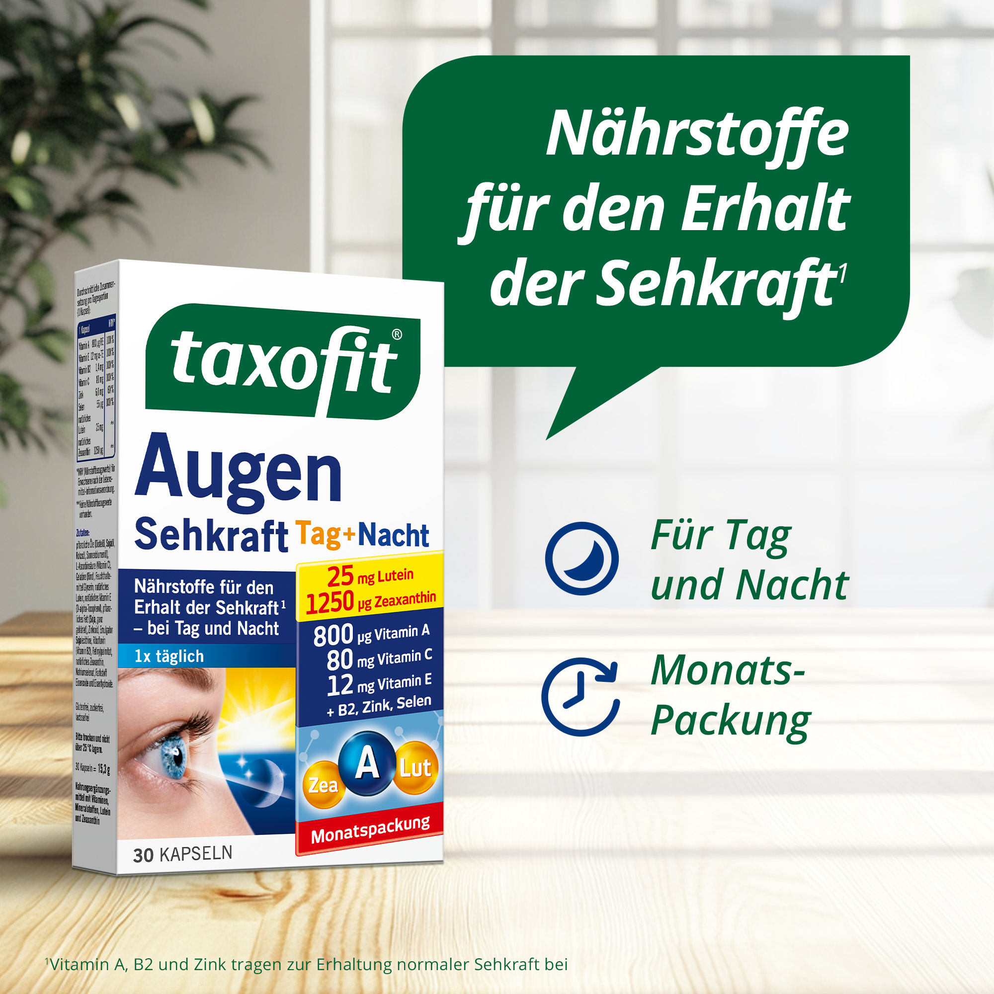 taxofit Augen Sehkraft Tag + Nacht 30 St Kapseln