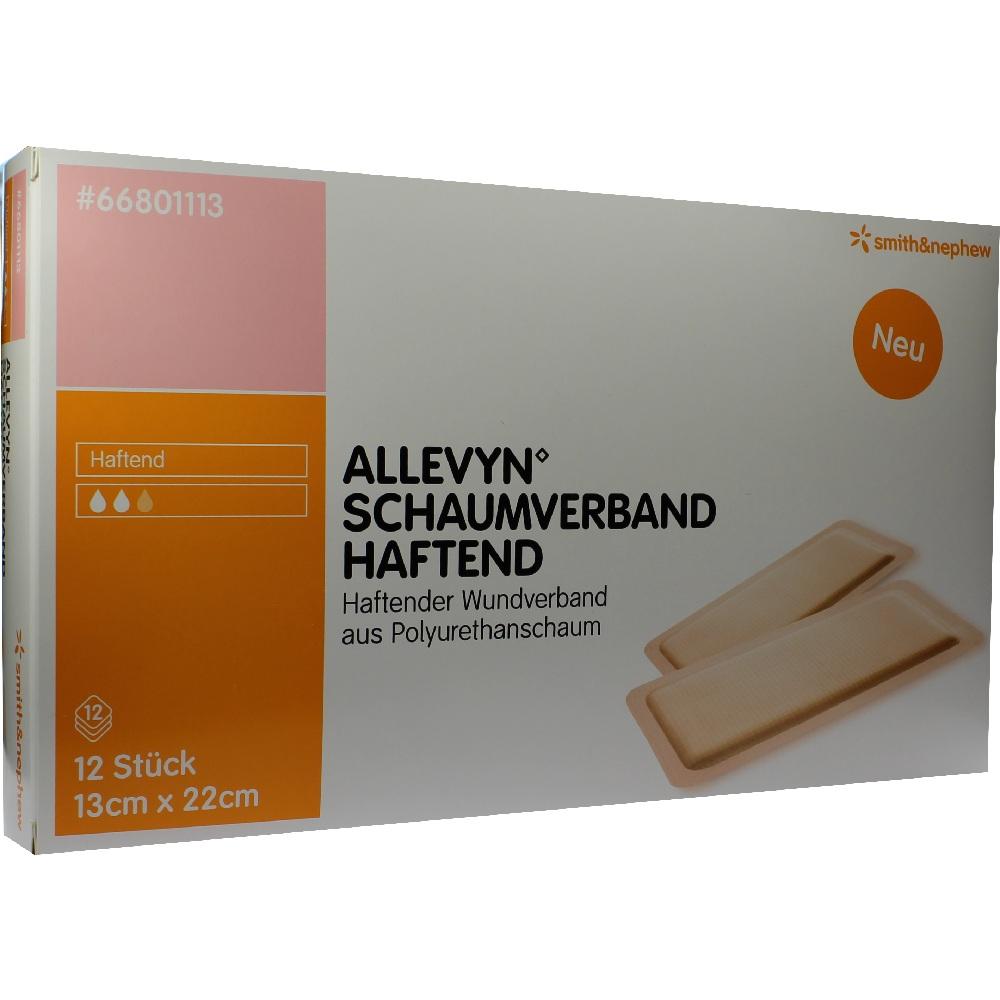 ALLEVYN Schaumverband 13x22 cm haftend 12 St Verband