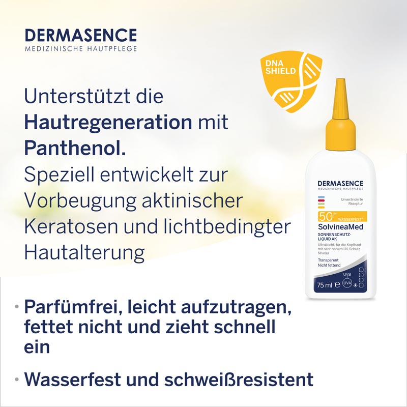 DERMASENCE SolvineaMed SONNENSCHUTZ-LIQUID AK LSF 50+ 75 ml Tonikum