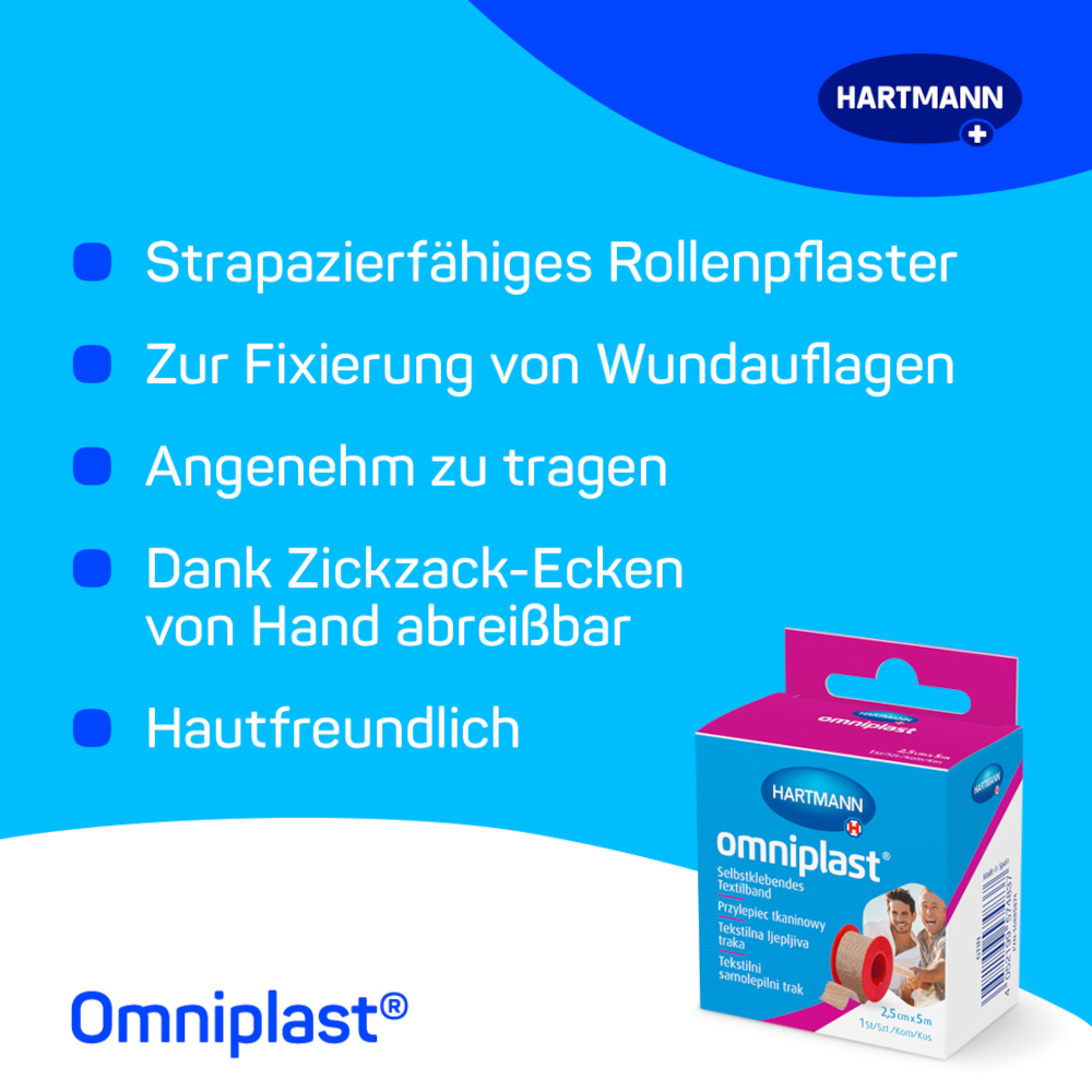 omniplast 2,5cm x 5m 1 St Pflaster