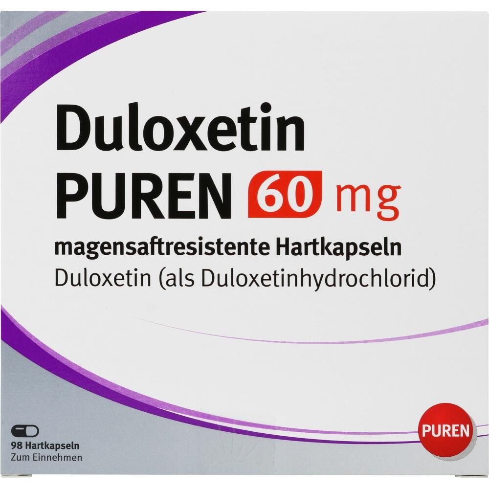 DULOXETIN PUREN 60 mg magensaftresist.Hartkapseln 98 St Magensaftresistente Hartkapseln
