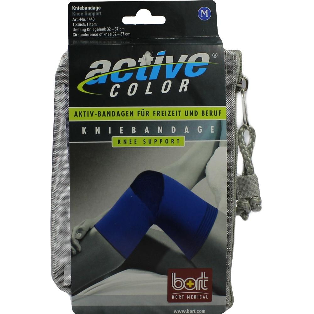 BORT ActiveColor Kniebandage medium blau 1 St Bandage