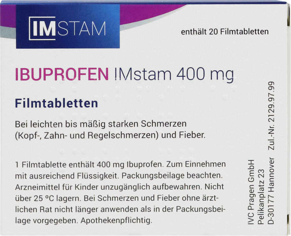 IBUPROFEN IMstam 400mg 20 St Filmtabletten