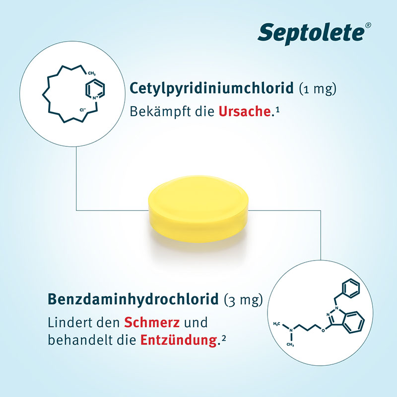 Septolete mit Zitronen-Honig-Geschmack 3 mg/1 mg 16 St Lutschtabletten