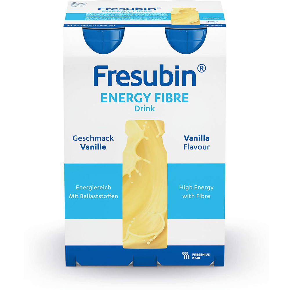 Fresubin Energy Fibre Trinknahrung Vanille 4X200 ml Lösung
