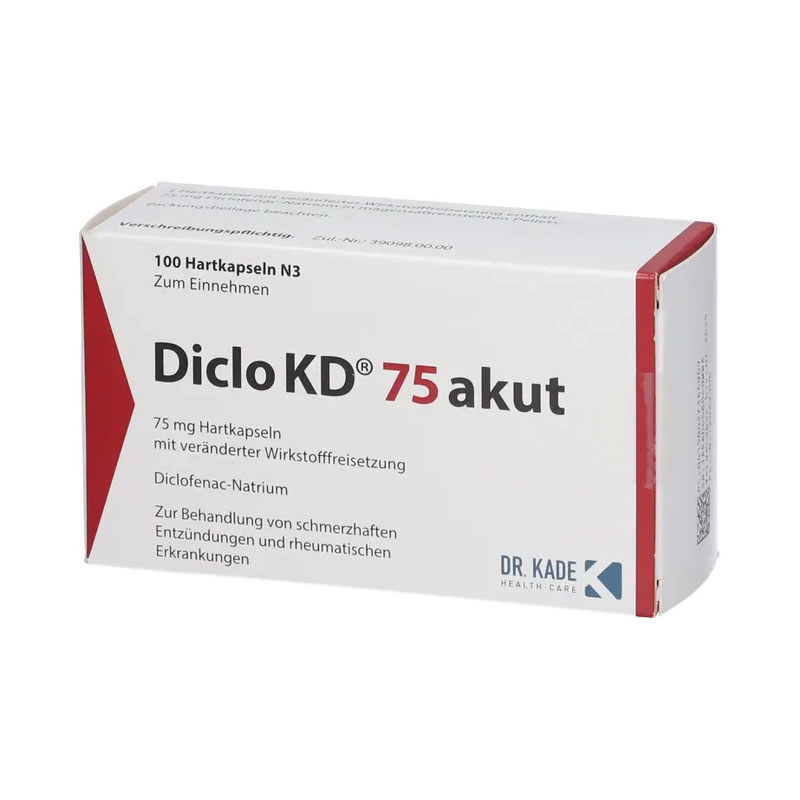 Diclo KD 75 akut 100 St Hartkapseln mit magensaftresistent überzogenen Pellets