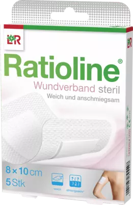 Ratioline Wundverband 10x8 Cm Steril 5 St Verband