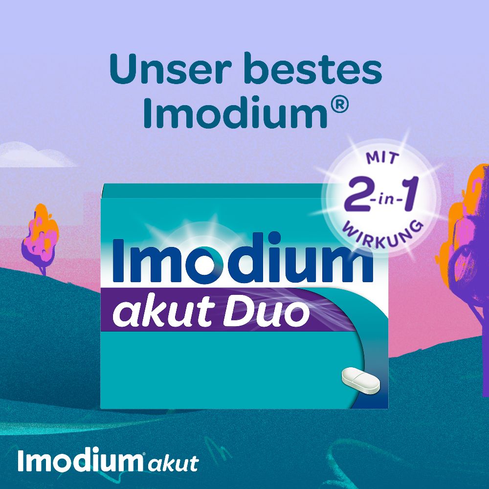 Imodium akut Duo - bei akutem Durchfall mit Blähungen oder Krämpfen