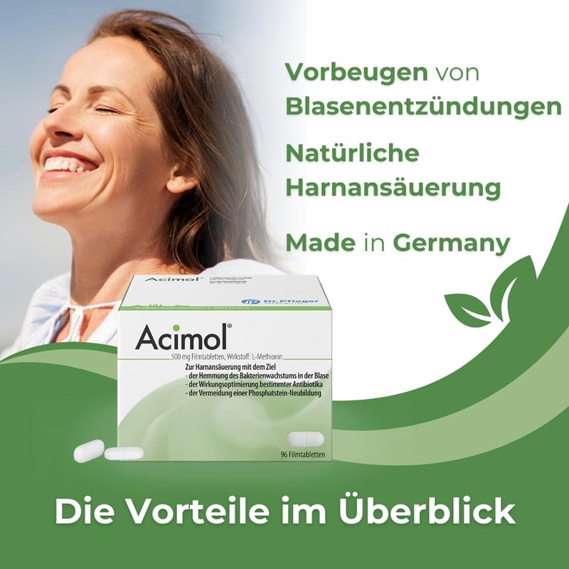 Acimol 500mg mit pH-Teststreifen 96 St Filmtabletten
