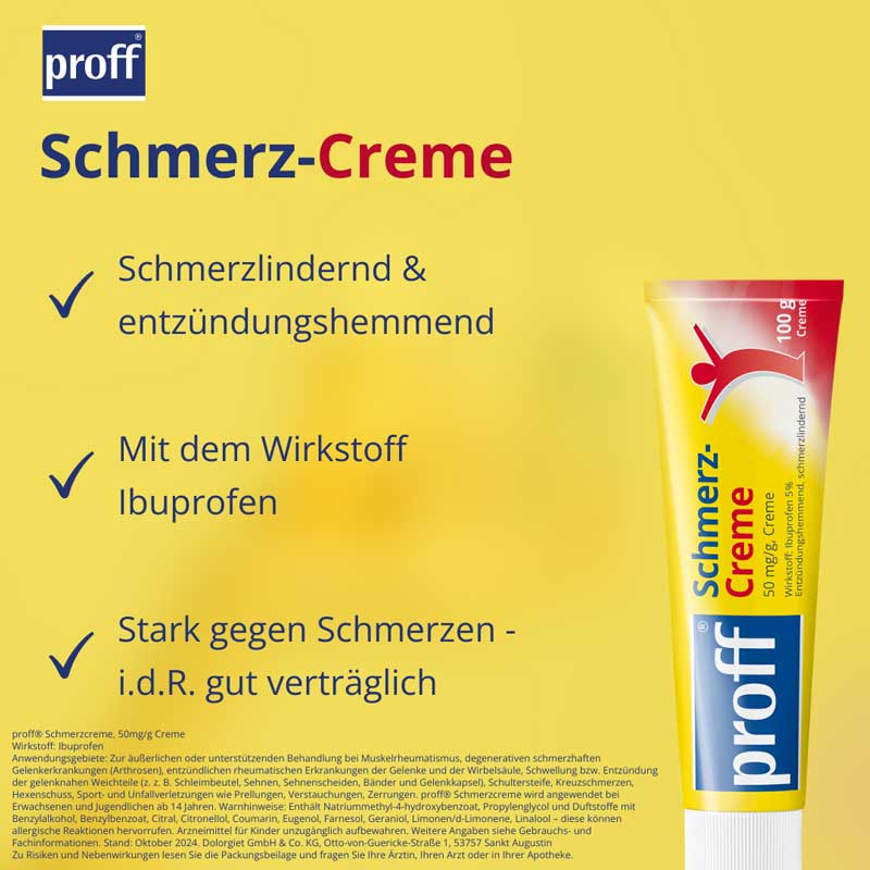 Proff Schmerzcreme 50mg/g 100 g Creme