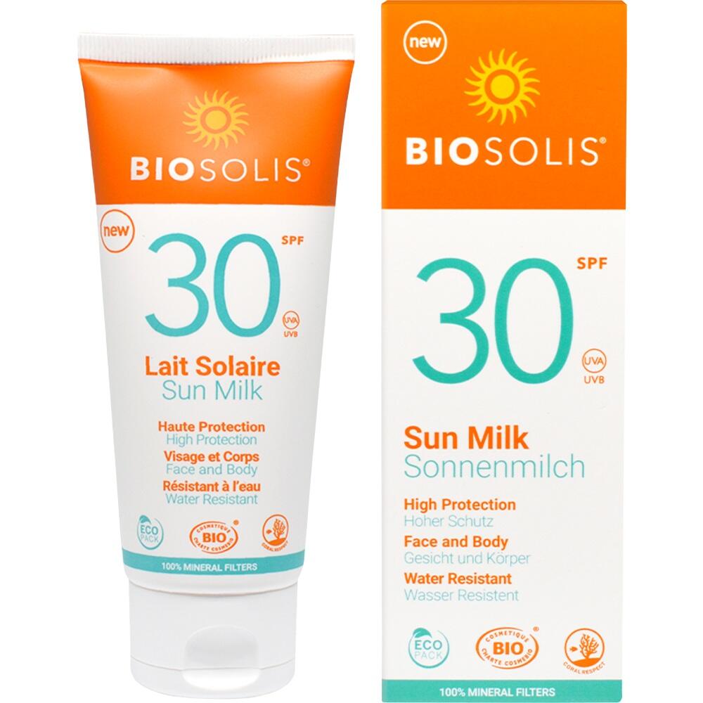 BIOSOLIS Bio Sonnenmilch + Aloe Vera LSF 30  100 ml Milch