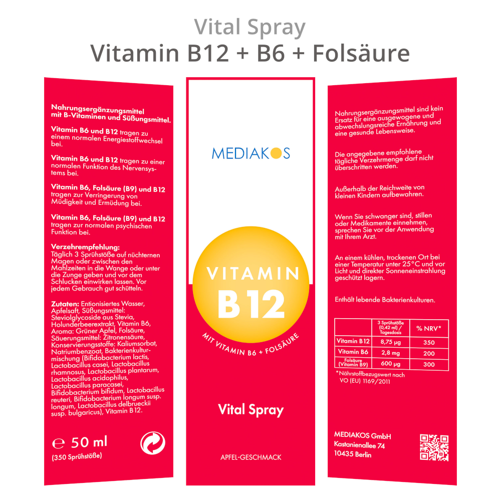 MEDIAKOS VITAMIN B12 Vital Spray 50 ml Spray