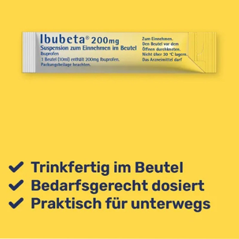 Ibubeta 200 mg Suspension zum Einnehmen im Beutel  20 St Suspension zum Einnehmen