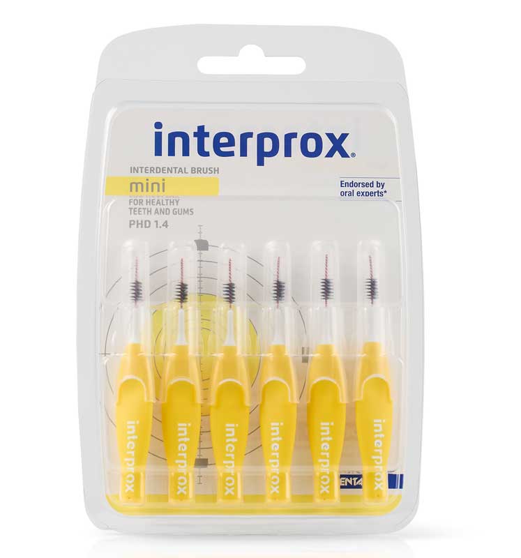 INTERPROX reg mini gelb Interdentalbürste Blister 6 St Zahnbürste