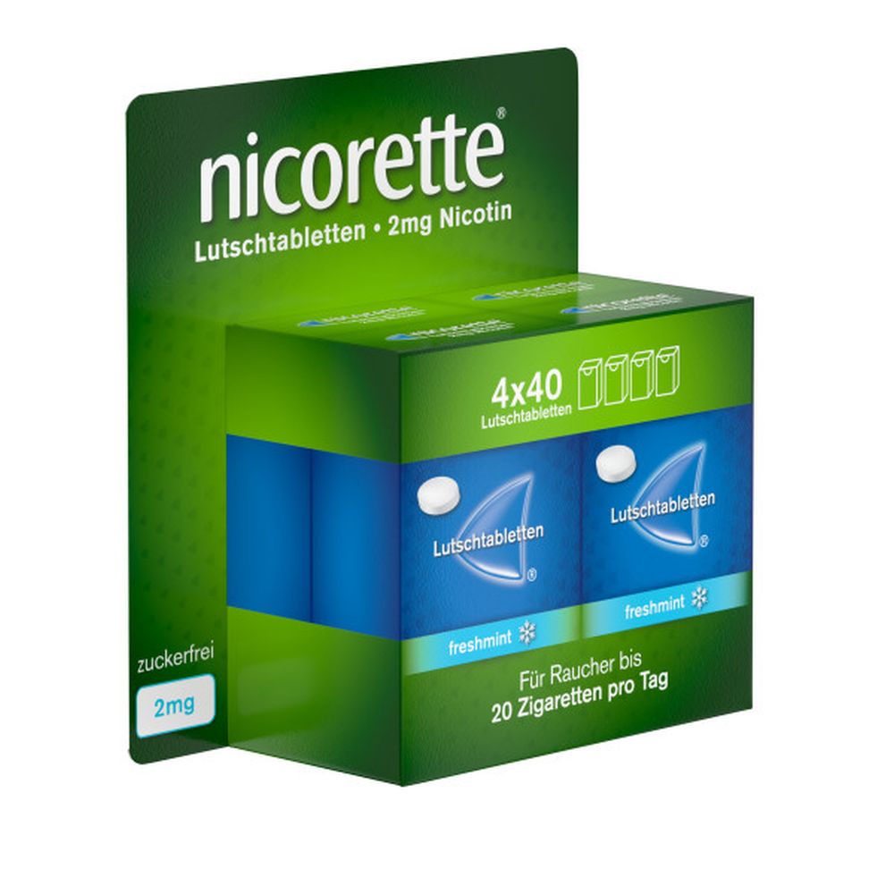 nicorette Lutschtablette freshmint 2 mg Nikotin zur Raucherentwöhnung 160 St Lutschtabletten