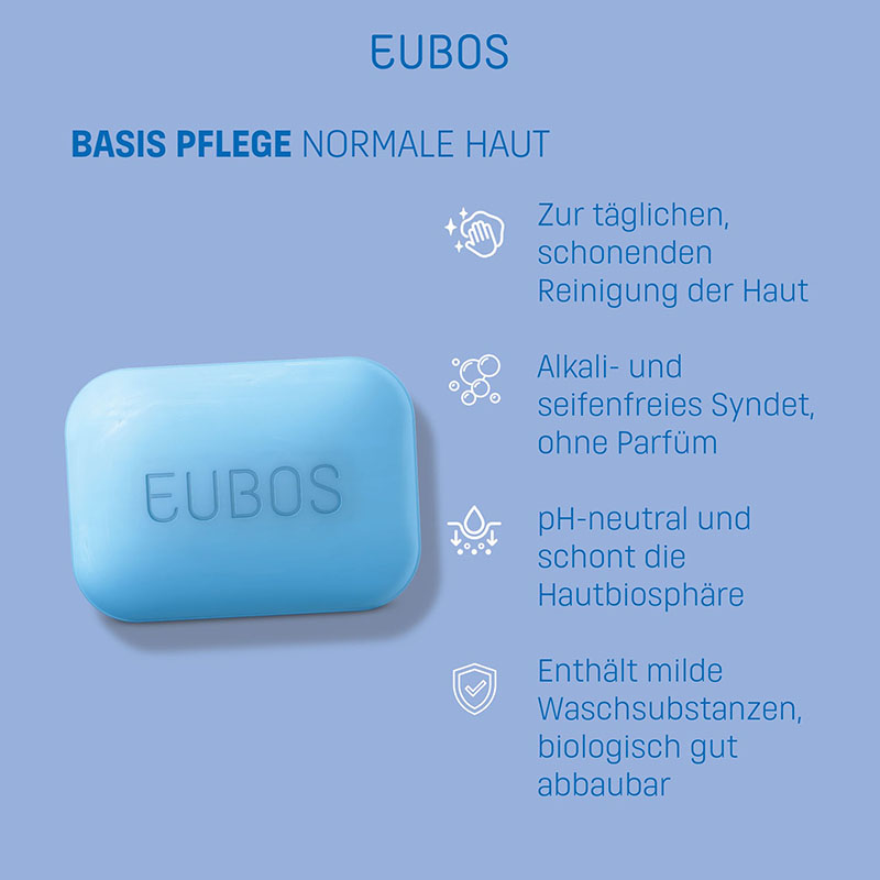 EUBOS Seifenstück blau unparfümiert 125 g Seife