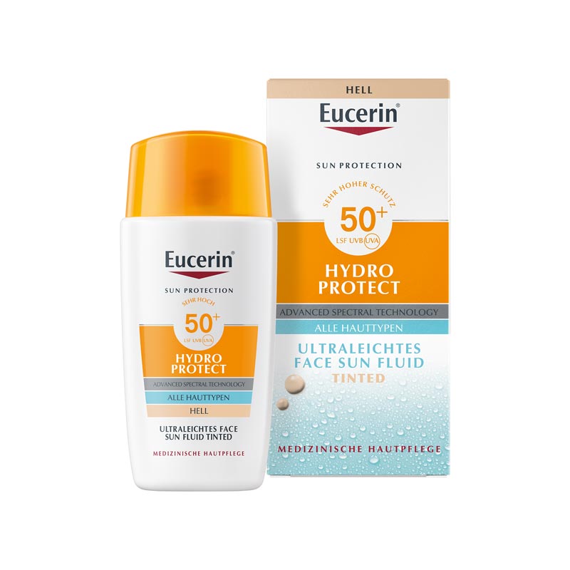 Eucerin SUN HYDRO PROTECT HELL ULTRALEICHTES FACE SUN FLUID TINTED LSF 50+  50 ml Creme