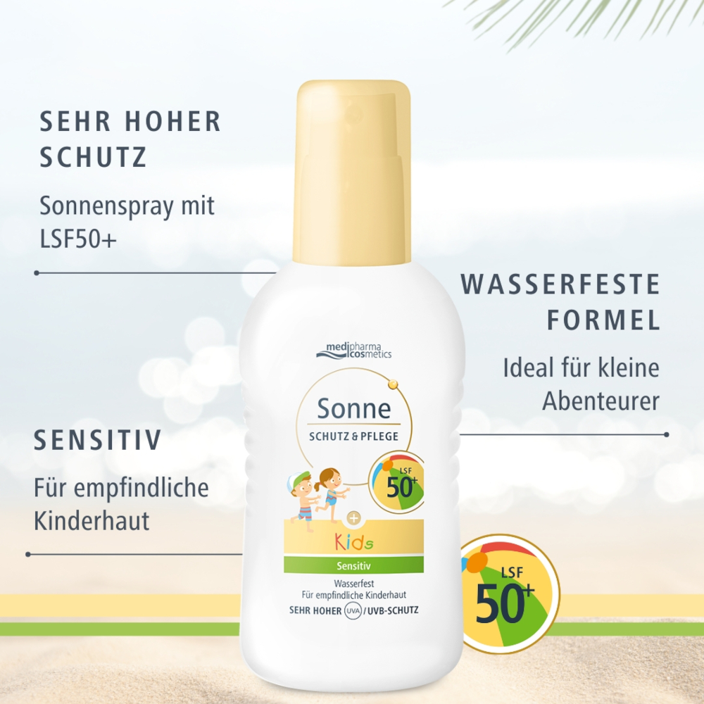 medipharma cosmetics Sonne SCHUTZ & PFLEGE Kids Sensitiv  Wasserfest LSF 50+ 200 ml Spray
