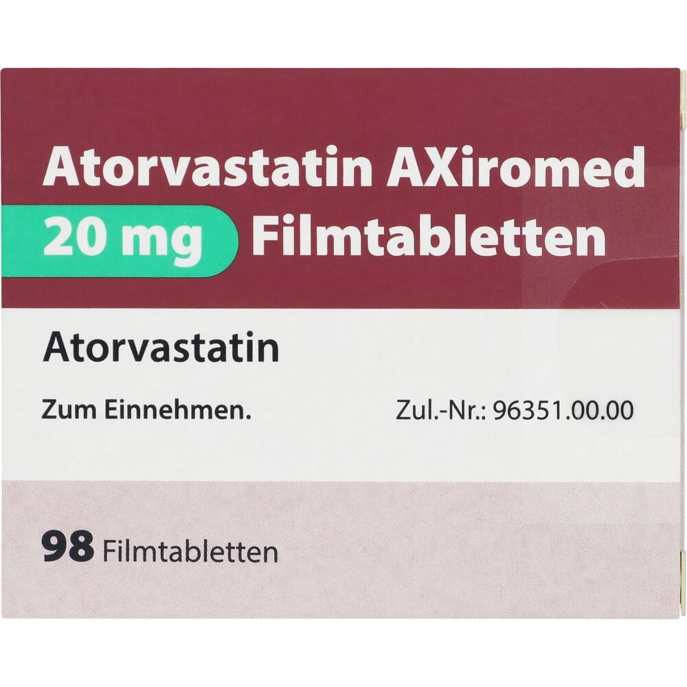 ATORVASTATIN AXiromed 20 mg 98 St Filmtabletten