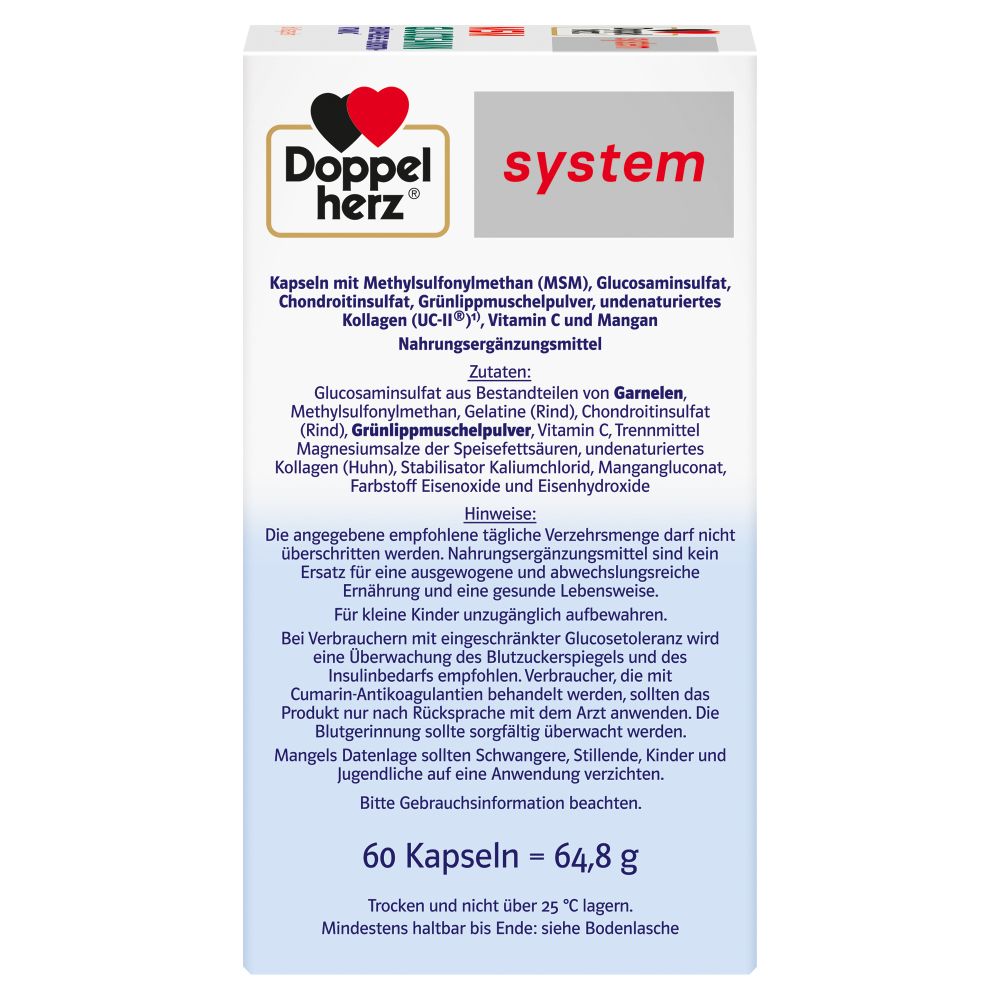 Doppelherz system MSM GLUCOSAMIN  60 St Kapseln