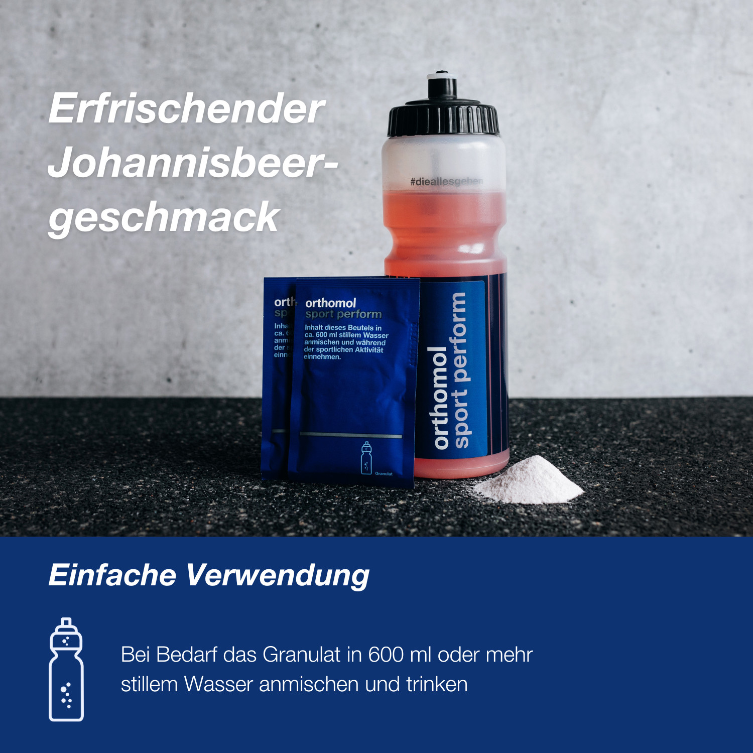 orthomol sport perform - Elektrolyte für den Sport - mit Vitamin B12, Magnesium und Calcium - Granulat