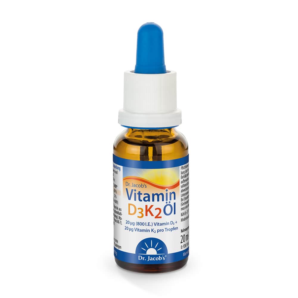 Dr. Jacob's Vitamin D3K2 Öl 800 IE/20 mcg D3+K2 640 Tropfen