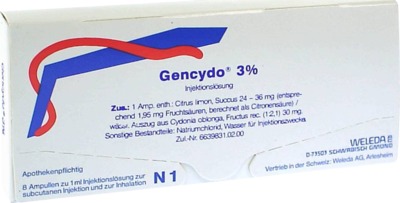 WELEDA Gencydo 3% Injektionslösung 8 St Injektionslösung