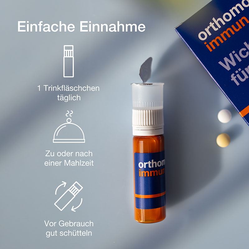 orthomol immun - Mikronährstoffe mit Vitamin C, Vitamin D und Zink - Trinkampullen/Tabletten