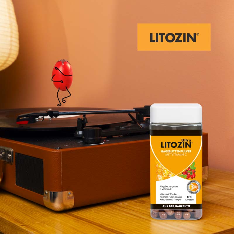 LITOZIN Ultra HAGEBUTTENPULVER MIT VITAMIN C  120 St Kapseln