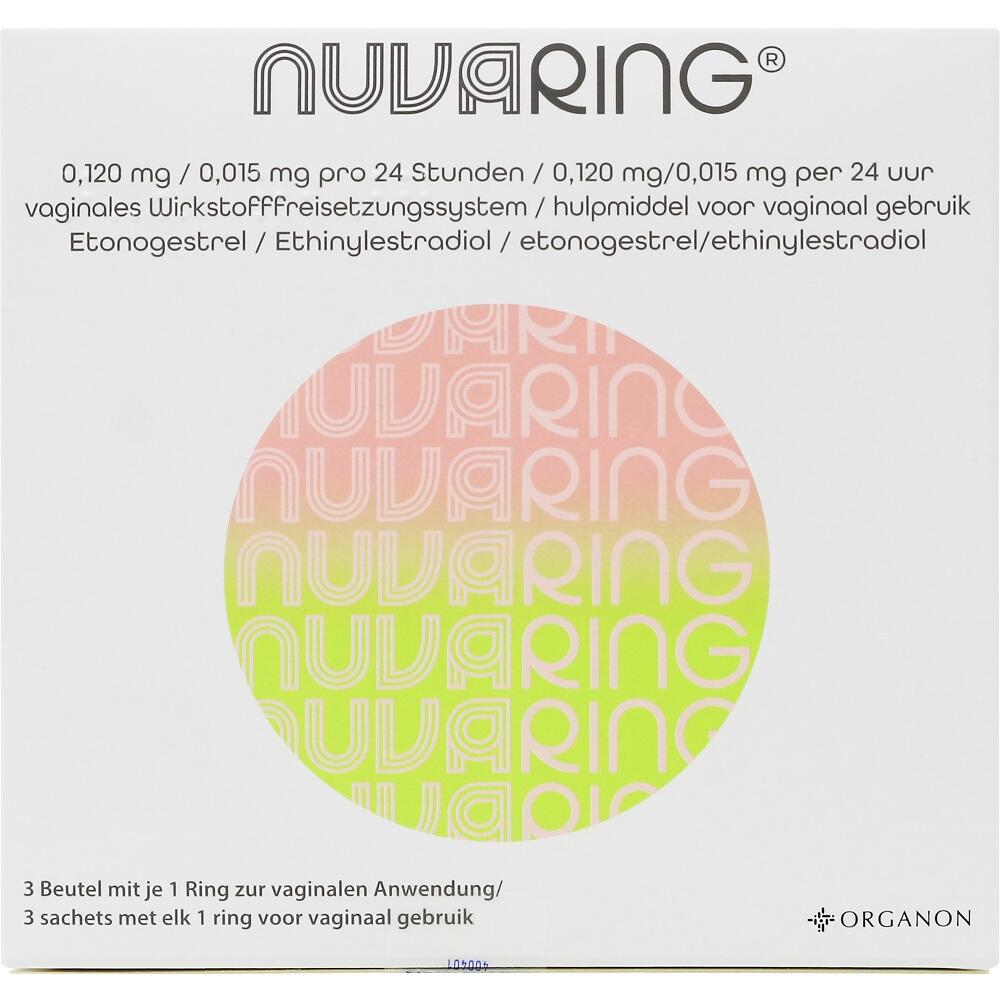 NUVARING vag.Freisetz.Sy.0,120/0,015mg/24h o.Appl. 3 St Vaginalring