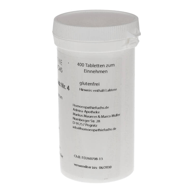 HOMOEOPATHIEFUCHS Schüssler-Salz Nummer 4 Kalium chloratum D6 Biochemie 400 St Tabletten